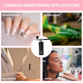 crpen airbrush applying nail art demonstrating smooth gradients and speed benefit