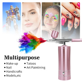crpen airbrush applying polish details on nails to speed precise nail art