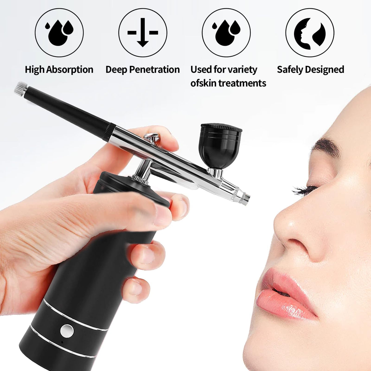 crpen airbrush used for makeup shading showing soft finish and blending benefit
