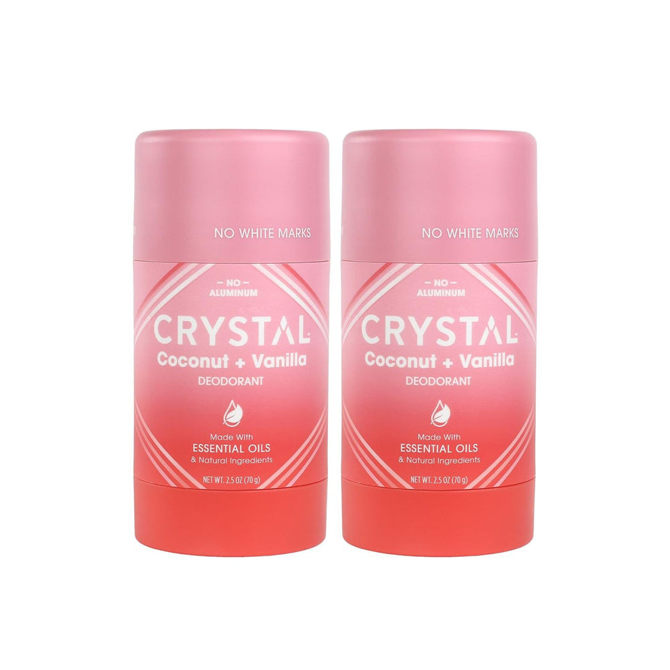 Crystal Essence front packaging showing coconut vanilla scent benefit