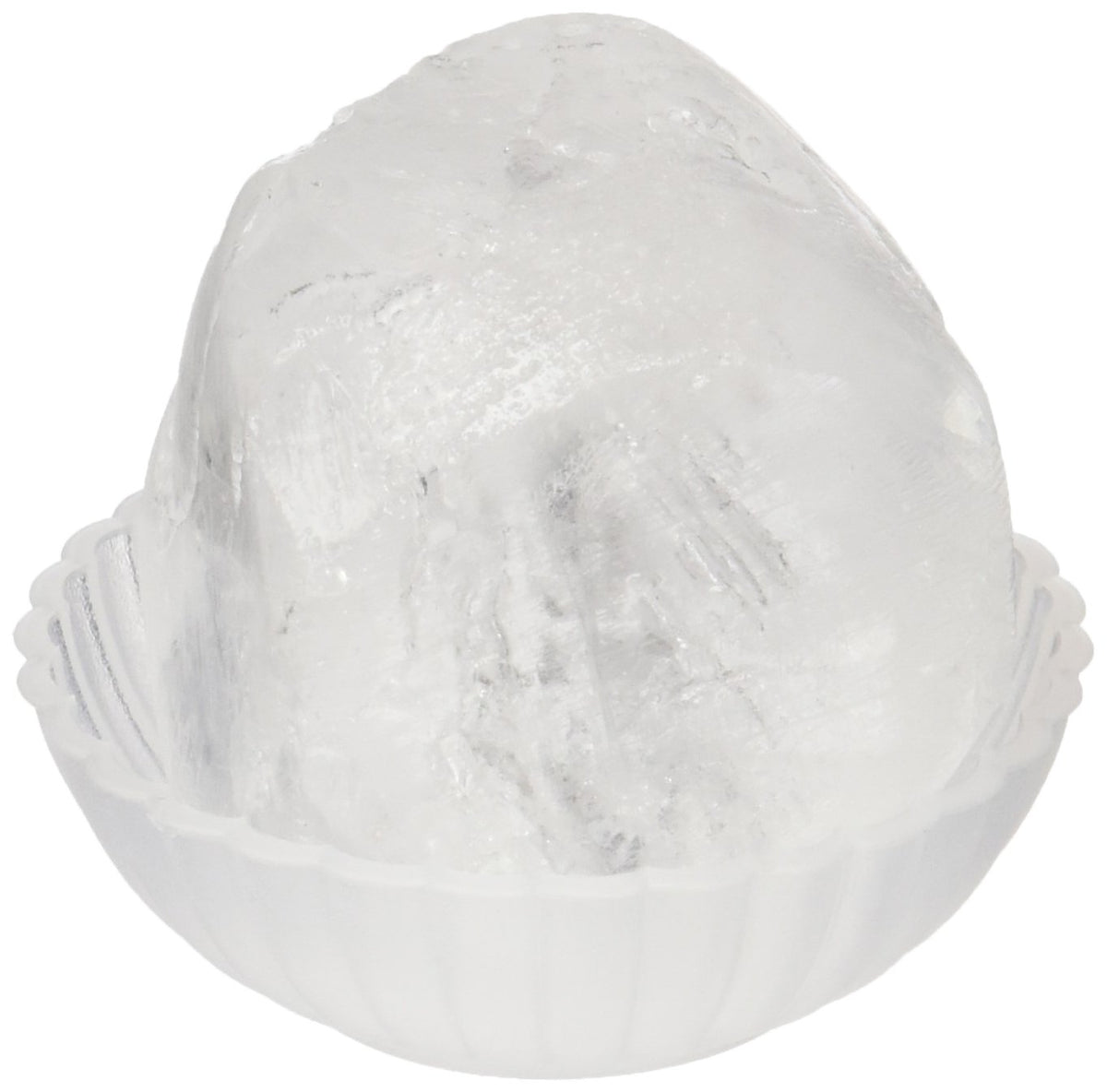 Crystal Essence rock front view showing natural mineral salt and travel dish, gentle odor control