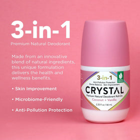 Crystal Essence deodorant being applied to underarm for fast freshness
