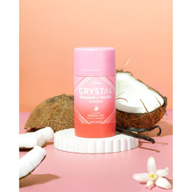 Crystal Essence on bathroom counter conveying daily routine and clean scent