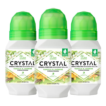 Crystal Essence roll-on front packaging shows clean clear finish benefit