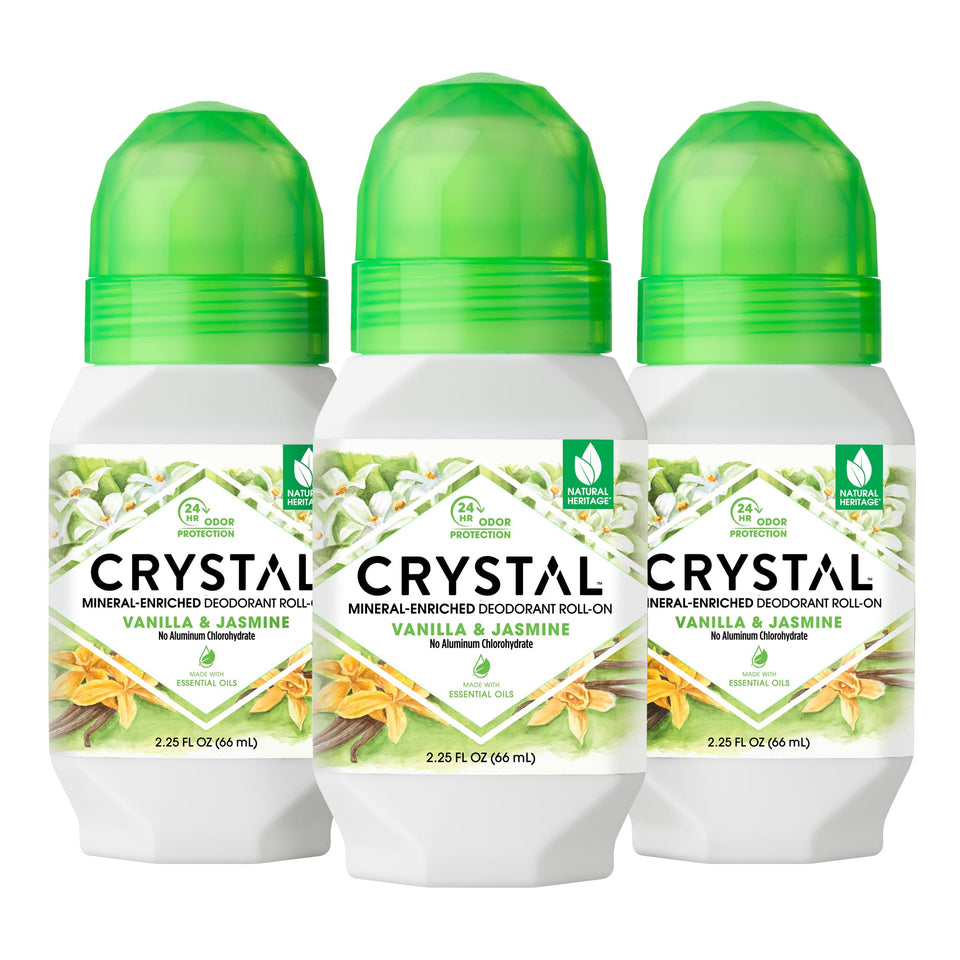 Crystal Essence roll-on front packaging shows clean clear finish benefit