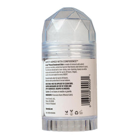 Crystal Essence close-up of stick texture, smooth mineral surface for easy application