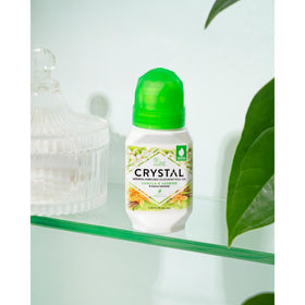 Crystal Essence liquid texture drop illustrating quick-drying, gentle feel