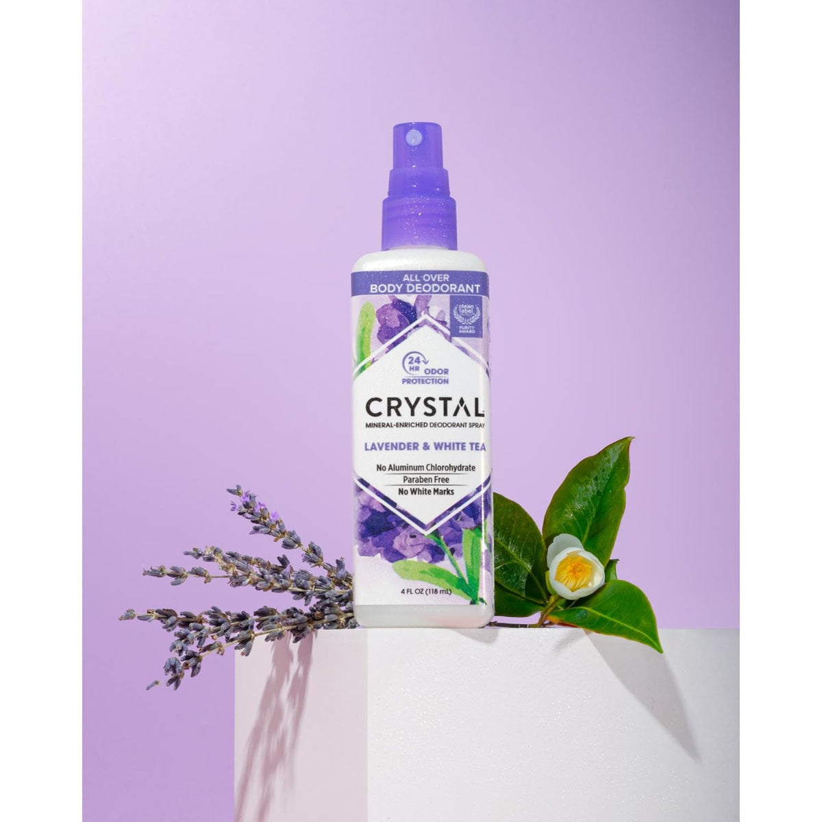 Crystal Essence spray texture on skin drying quickly and leaving no residue