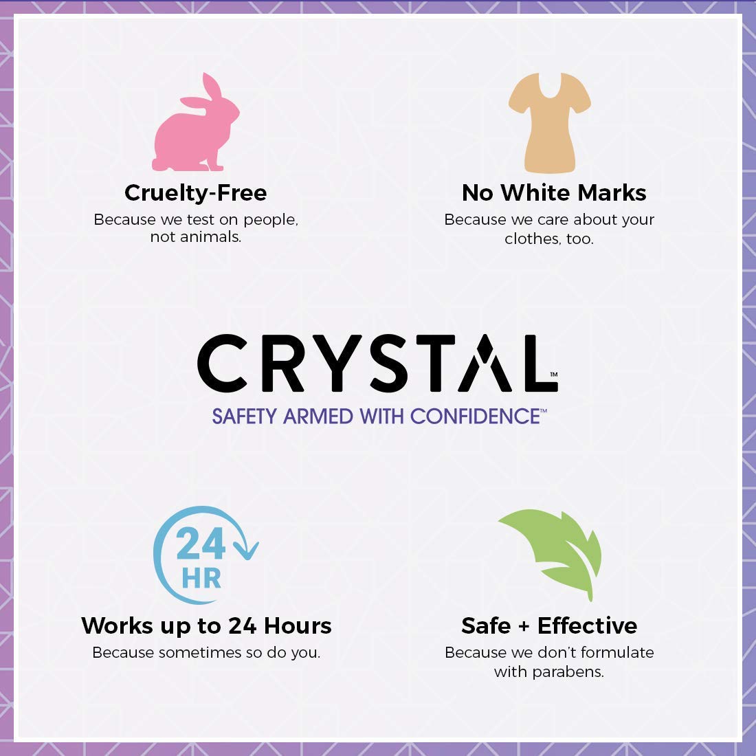 Crystal Essence deodorant applied underarm showing lightweight protection