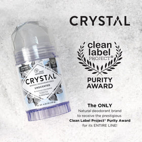 Crystal Essence stick beside clothing with no stains, invisible protection demonstrated