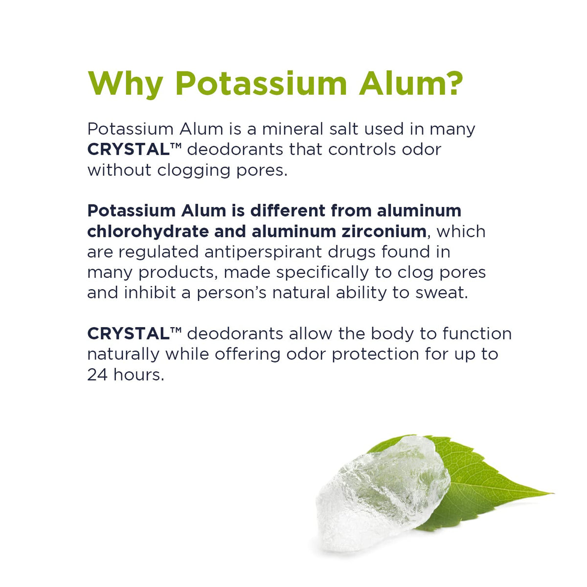 Crystal Essence applying to underarm demonstrating gentle, non-sticky protection