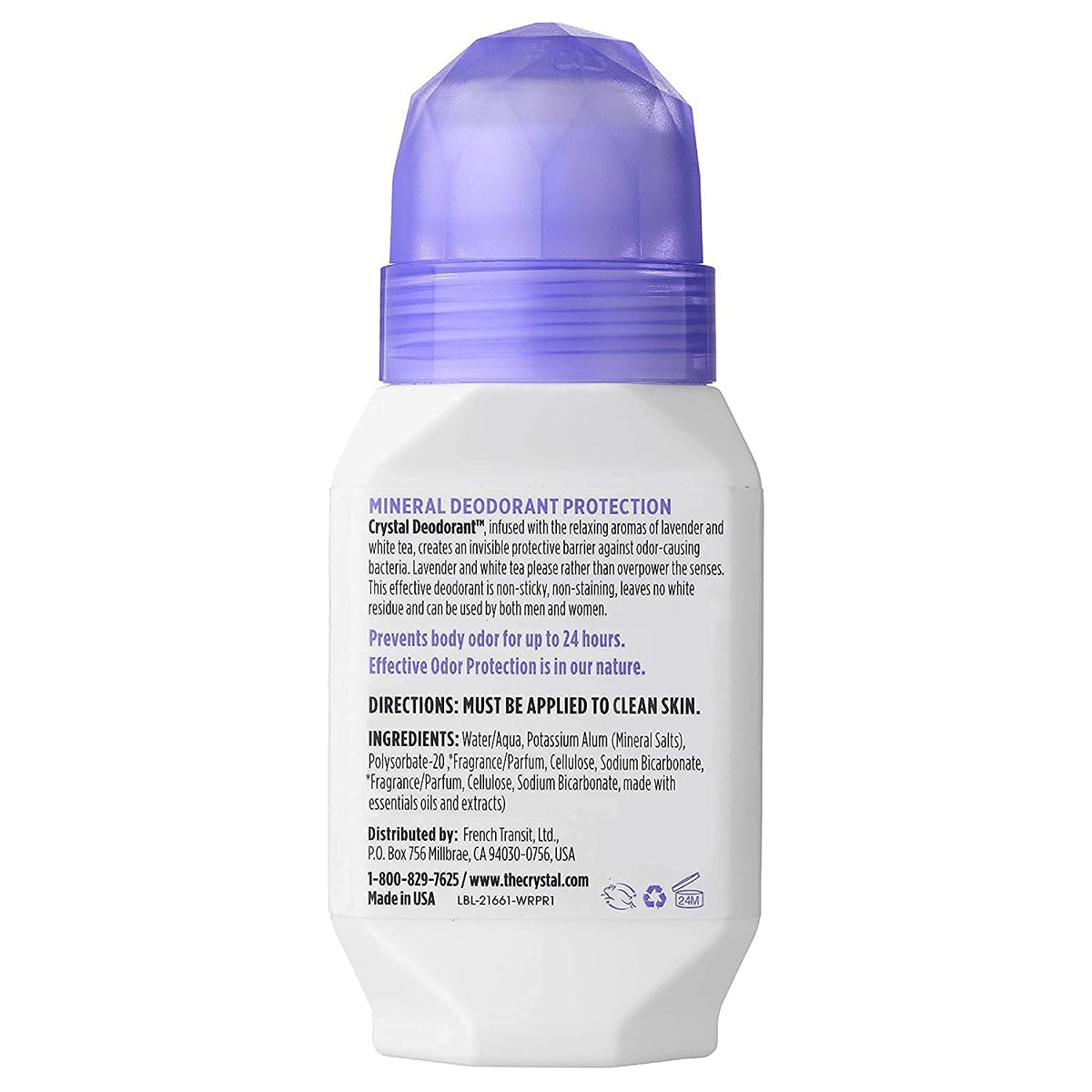 Crystal Essence label ingredients detail highlighting dermatologist-tested benefit