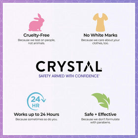 CRYSTAL deodorant being applied to underarm demonstrating easy use