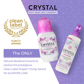 CRYSTAL unscented label emphasizing fragrance-free, gentle protection