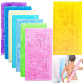 Cshangzei front packaging of 8-piece exfoliating bath cloths showing colors and quantity