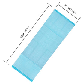 Cshangzei long 35 inch towel shown held to illustrate reach and ease of back cleaning