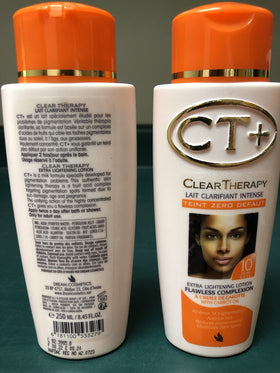 CT+ Clear Therapy bottle beside ruler for 250ml size and proportion