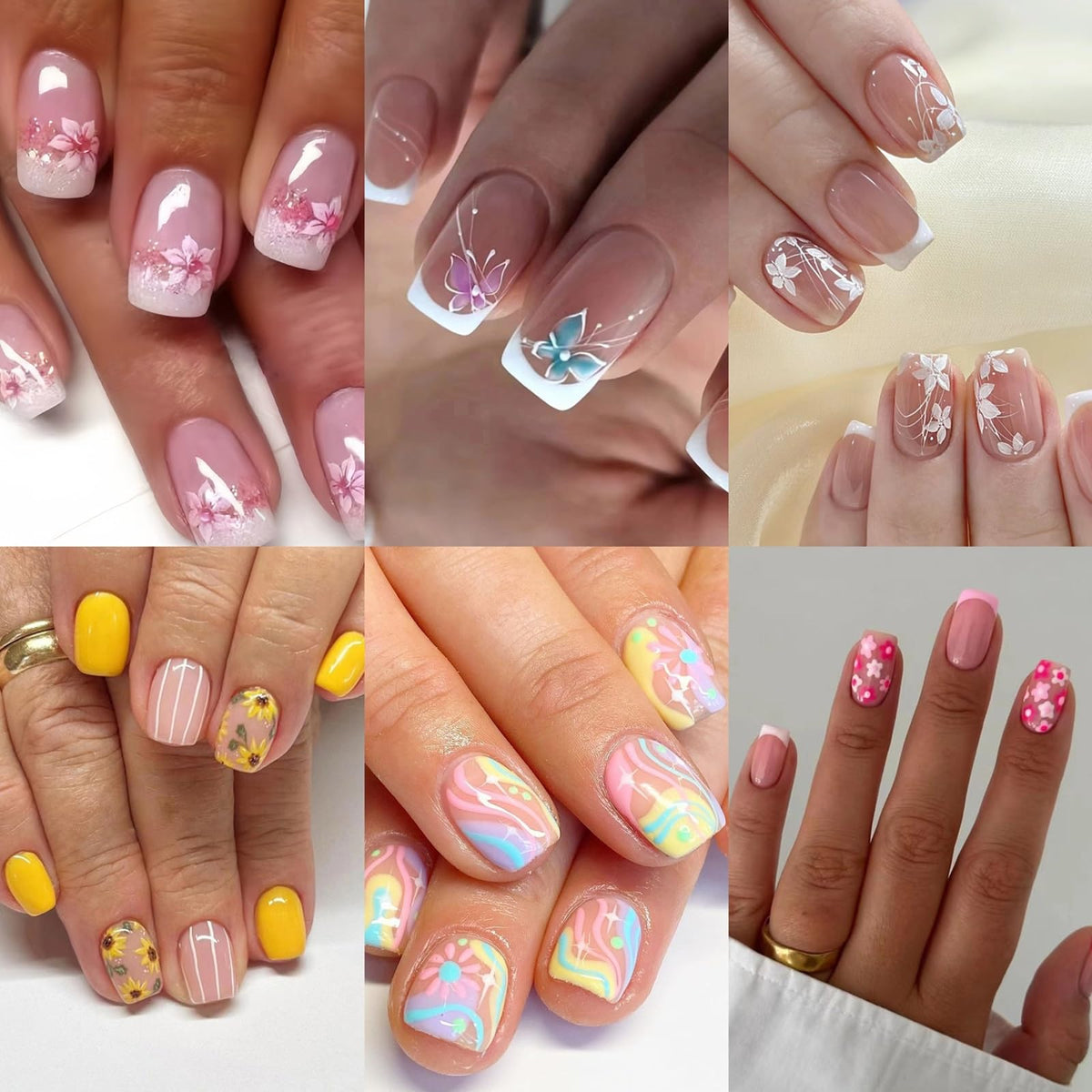 CTTHNBD front packaging showing six floral French-tip styles and quantity benefit