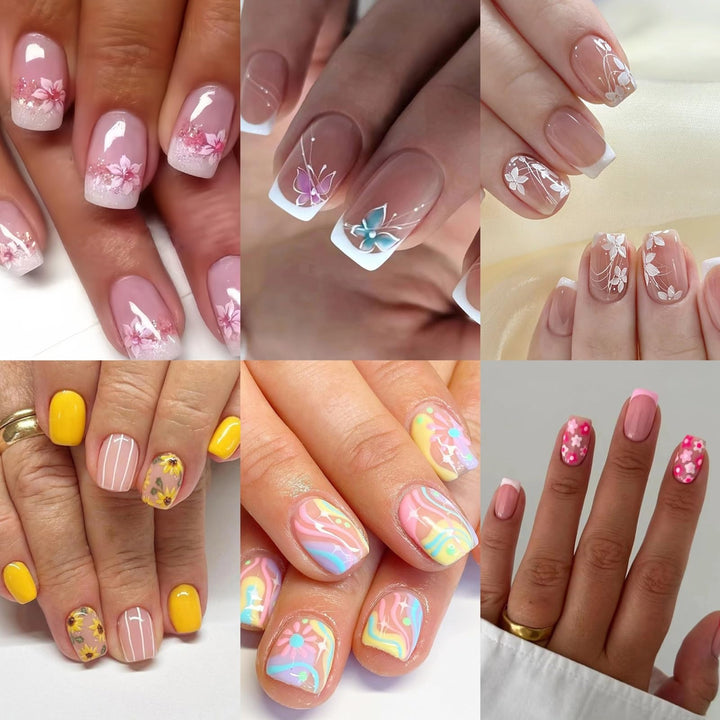 CTTHNBD front packaging showing six floral French-tip styles and quantity benefit
