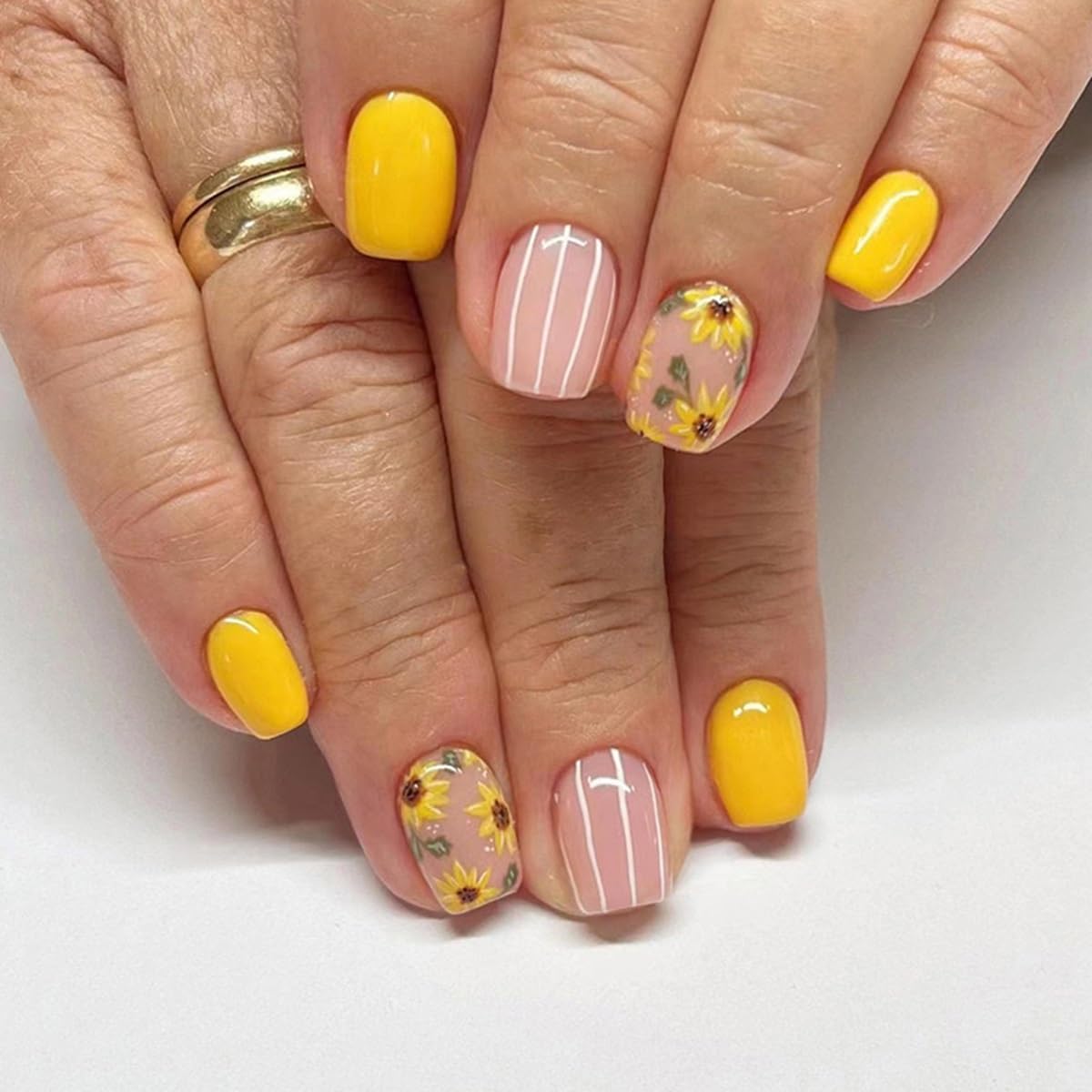 CTTHNBD press-on nail being applied by hand for quick salon-style convenience