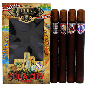 Cuba city set front packaging showing all four 35 ml bottles and compact styling