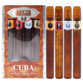 Cuba front packaging showing four sealed bottles and ready-to-gift presentation, Cuba brand benefit: simple gifting