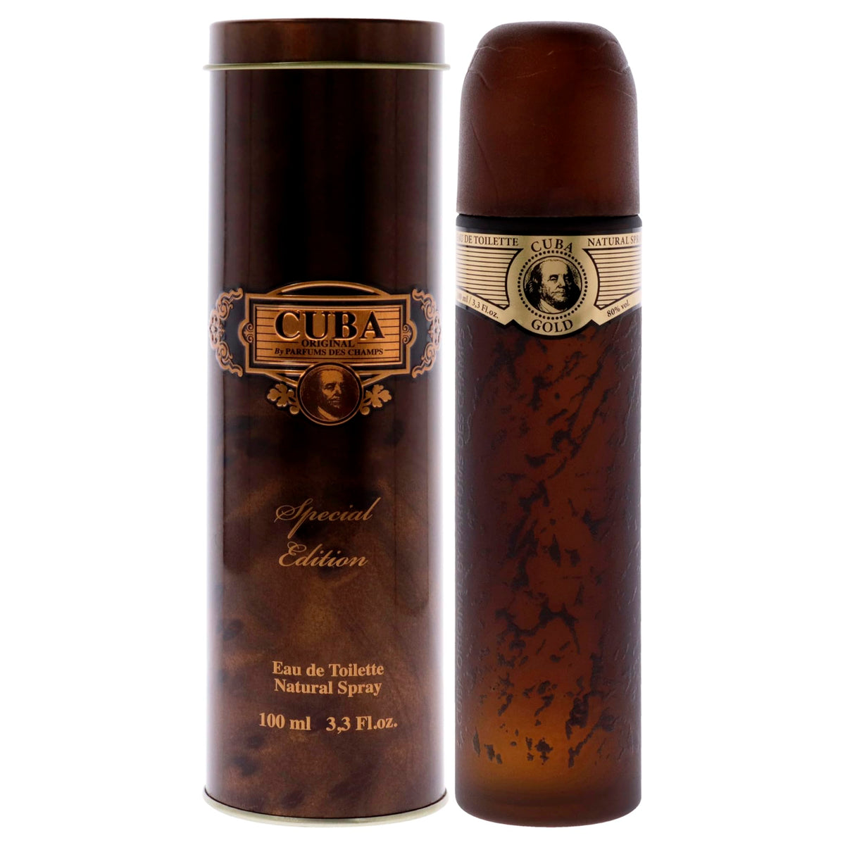 Cuba Gold front bottle showcasing masculine design and confident scent presence