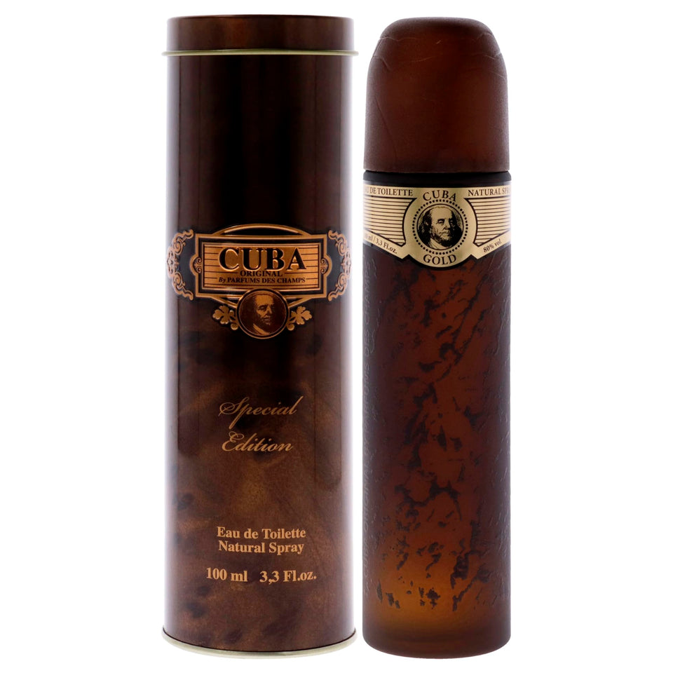 Cuba Gold front bottle showcasing masculine design and confident scent presence