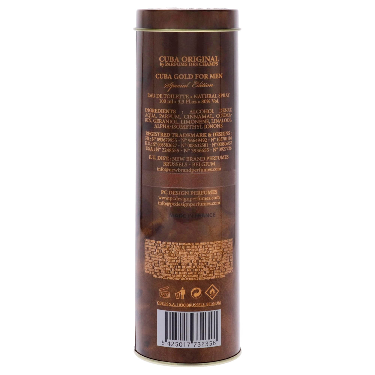 Cuba Gold next to everyday items showing 3.4 ounce scale and travel readiness