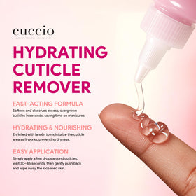 Cuccio after-use shot of smooth cuticles demonstrating conditioned, salon-quality results