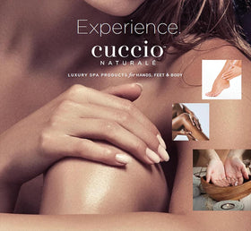 Cuccio bottle with ingredients label visible to confirm safflower oil and Vitamin E