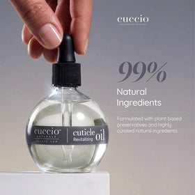 Cuccio close-up of oil texture highlighting fast absorption benefit