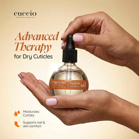 Cuccio applicator close-up displaying dropper tip for precise, mess-free application