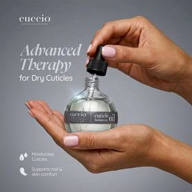 Cuccio dispensing a drop of oil to enable precise one-drop application