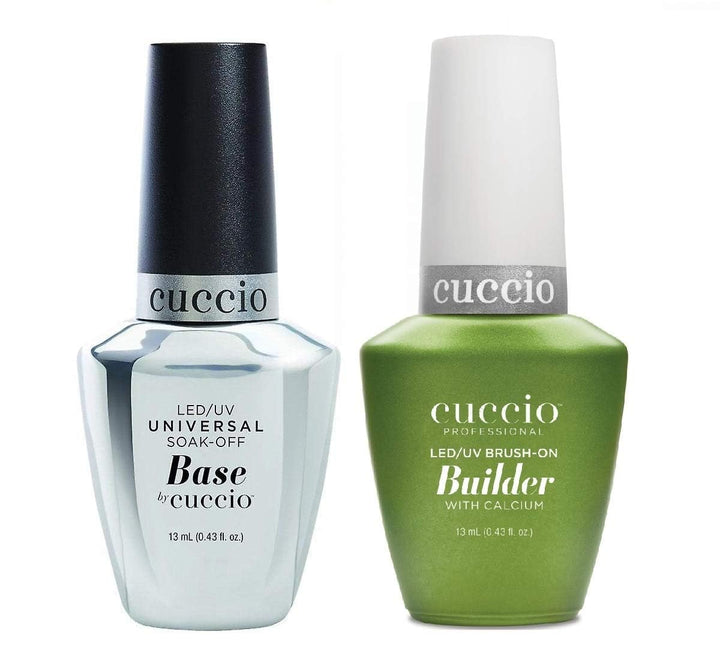 Cuccio duo front packaging showing both bottles for salon-ready convenience