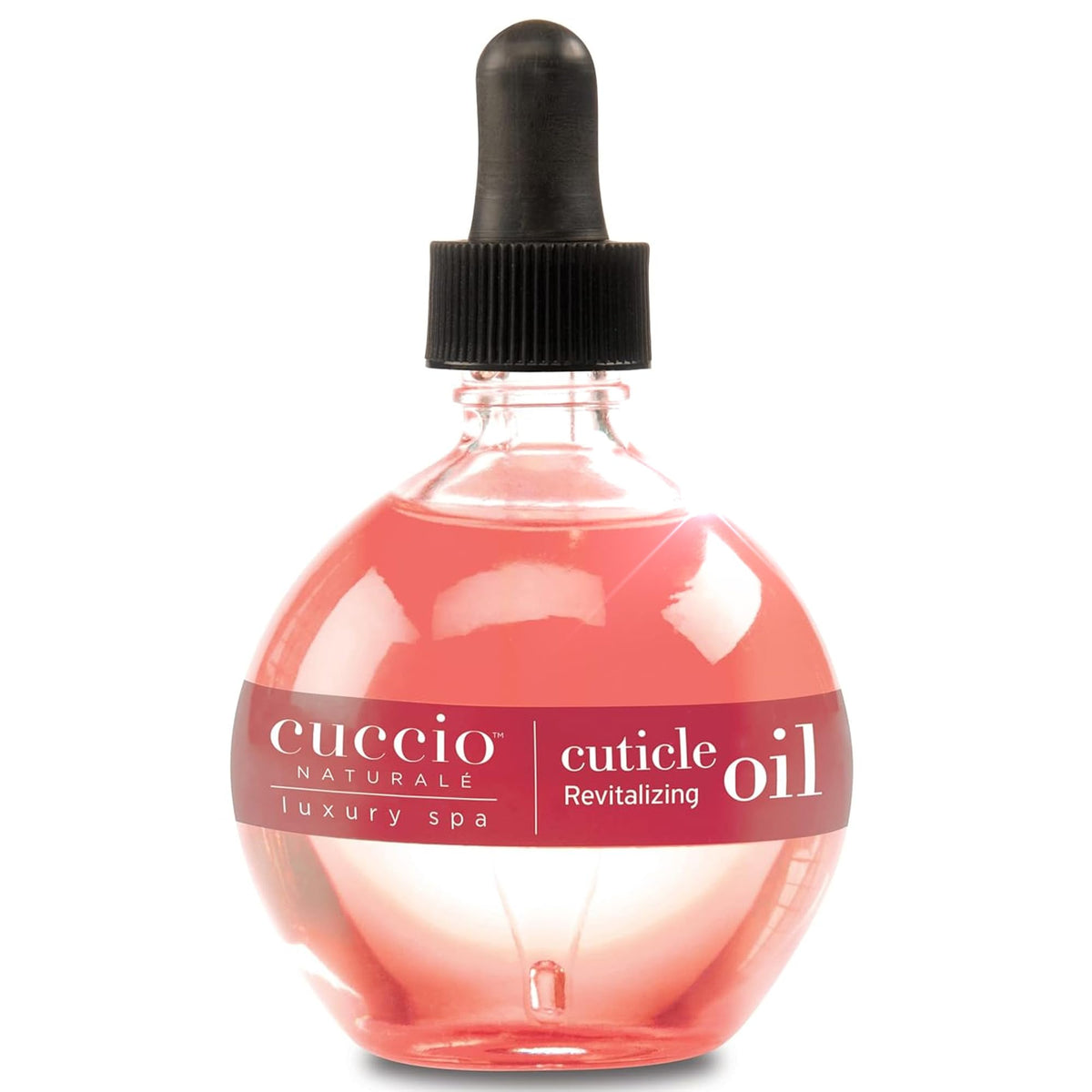 Cuccio front bottle showing sleek packaging and product clarity benefit