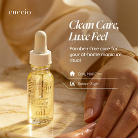 Cuccio being massaged into cuticles illustrating hydration and softening benefit
