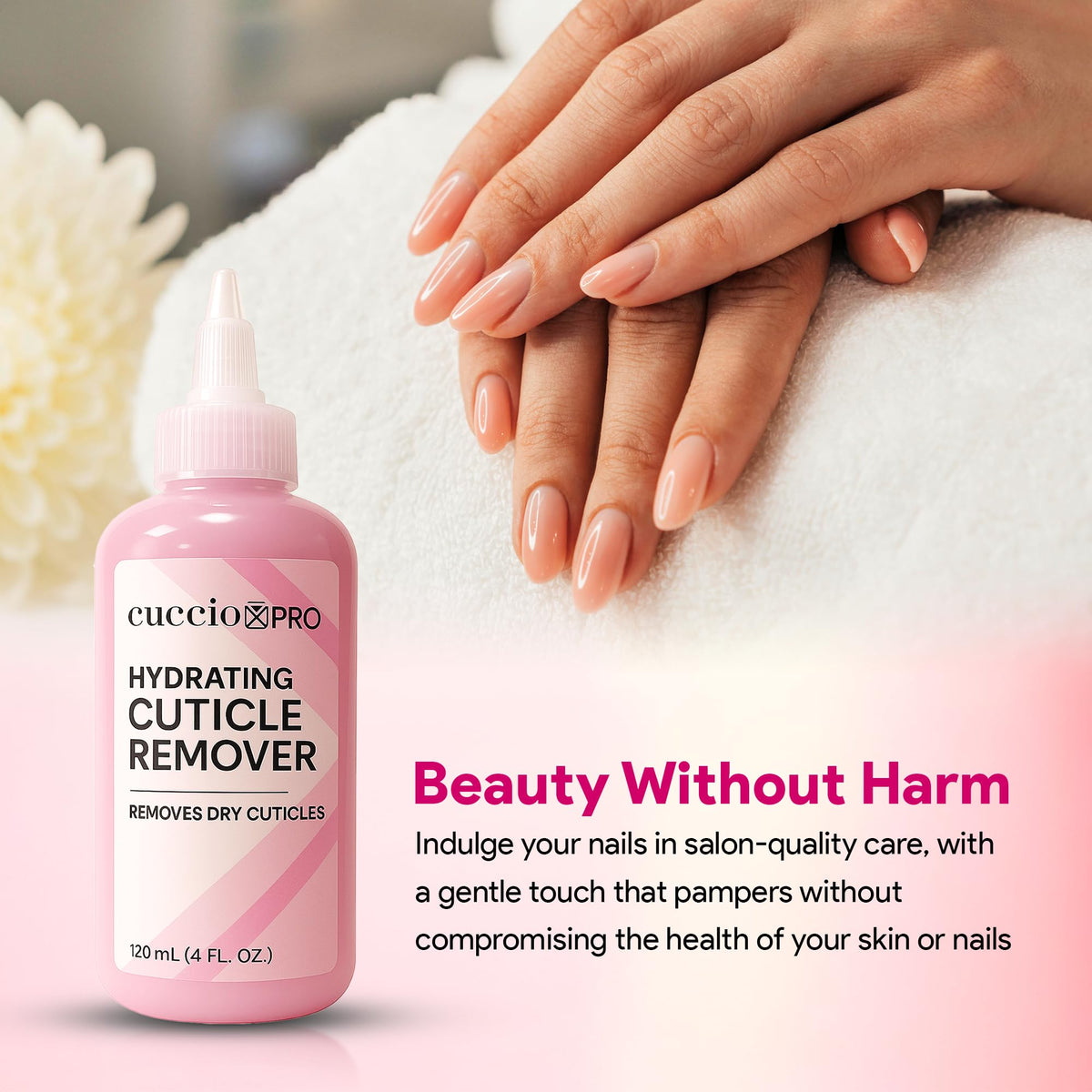 Cuccio label and ingredients panel highlighting lanolin hydration benefit and clarity