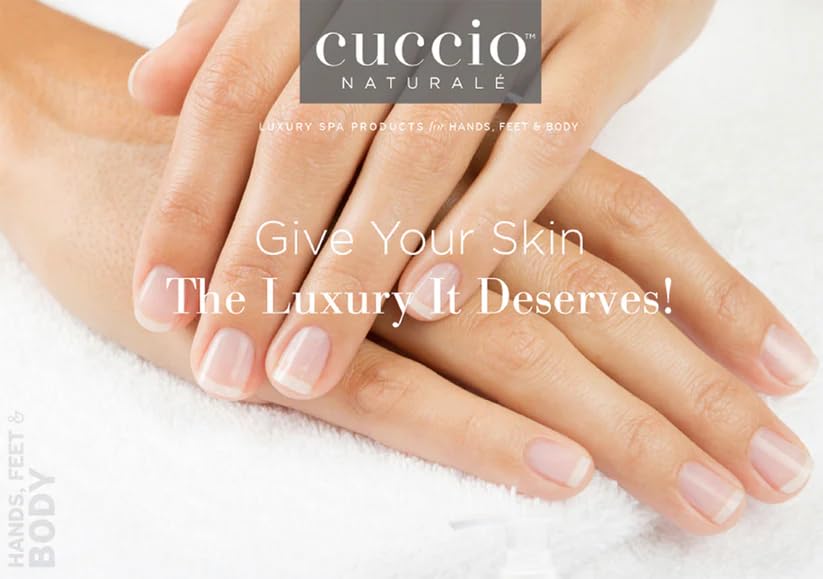 Applying Cuccio on hands for quick-absorbing hydration and non-greasy finish
