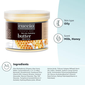 Cuccio cream texture close-up highlighting smooth buttery consistency and absorption