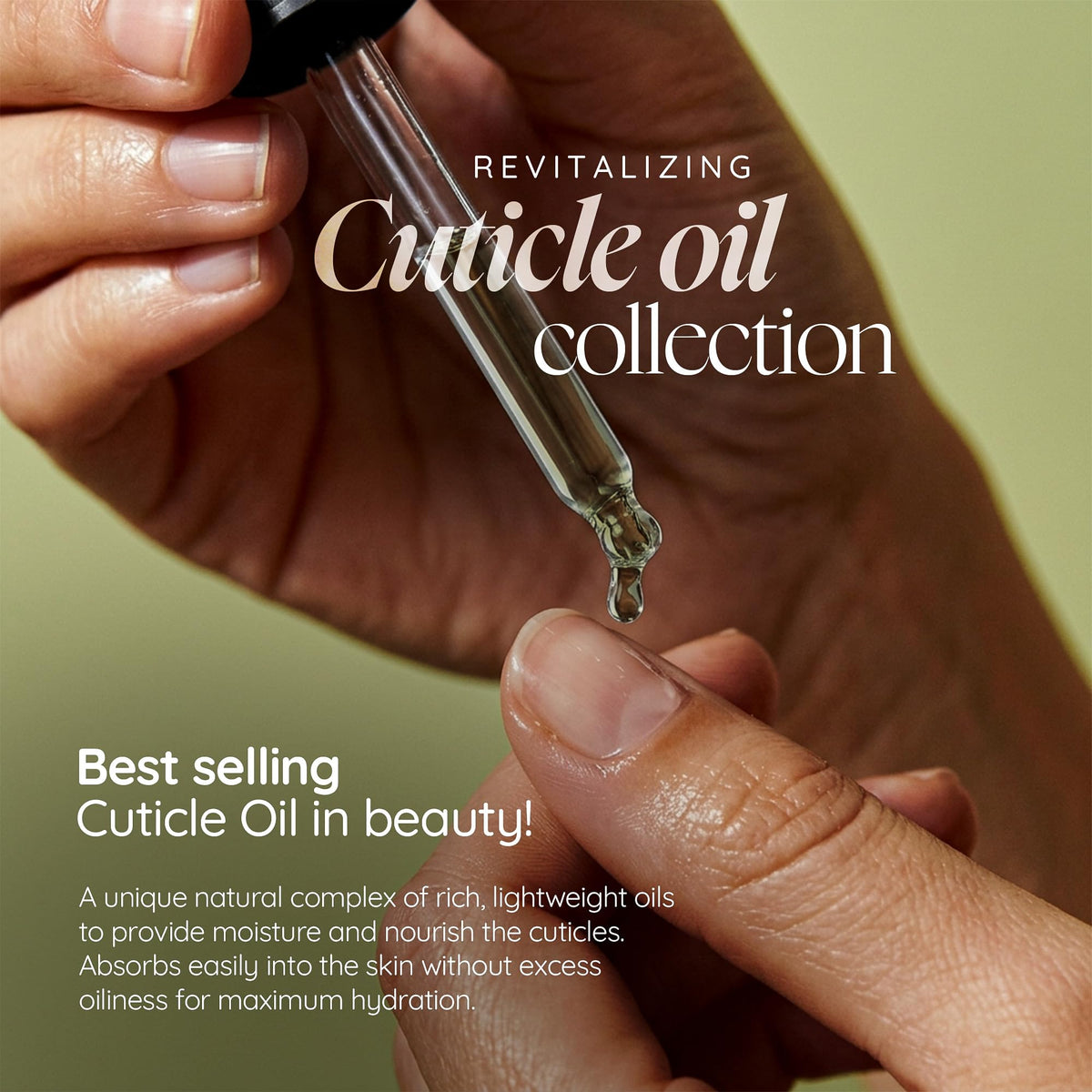 Cuccio packaging cap and glass bottle detail communicating salon-quality presentation