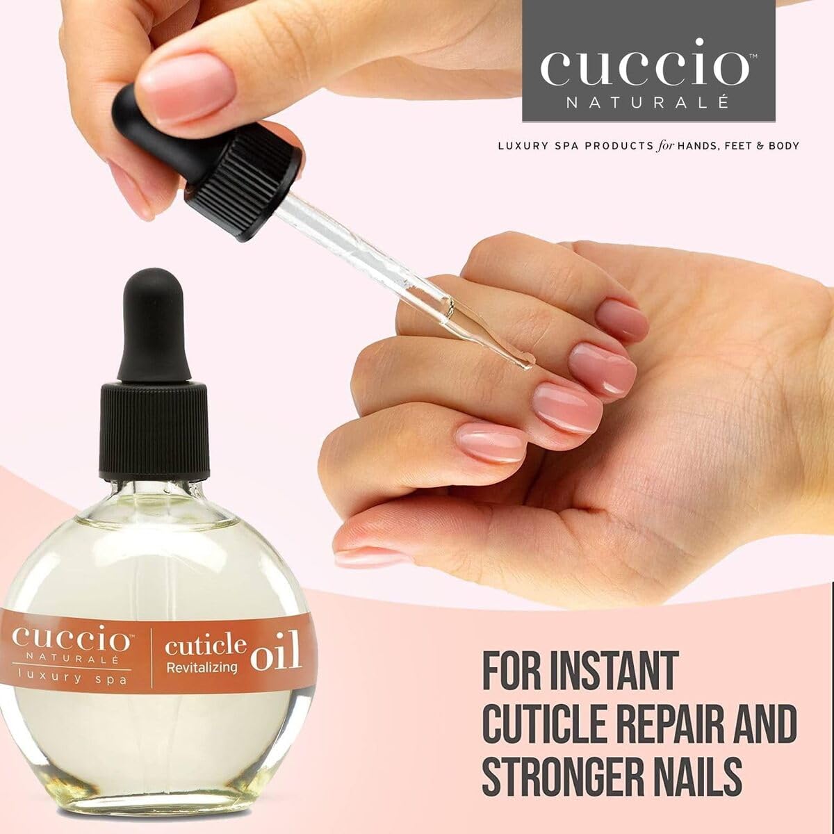 cuccio texture oil drops on skin illustrating quick absorption benefit