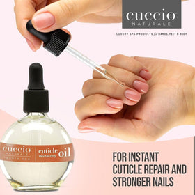 cuccio texture oil drops on skin illustrating quick absorption benefit