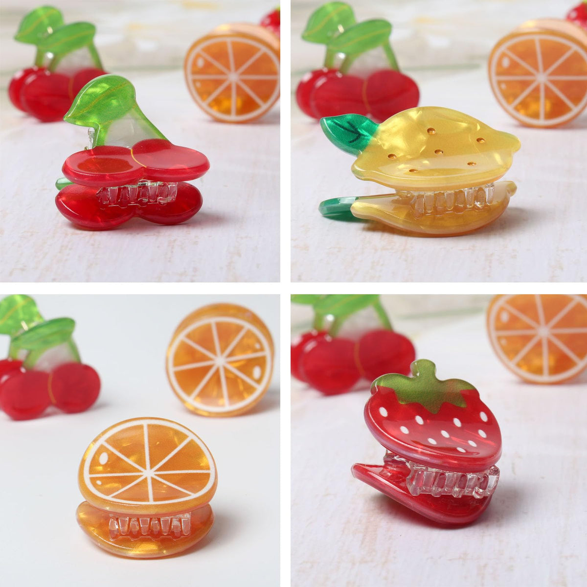 Cuizhiyu strawberry clip detail showing smooth texture and small size