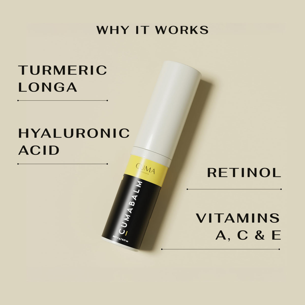 CUMA CumaBalm applying under eye demonstrating reduced puffiness benefit