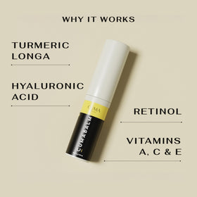 CUMA CumaBalm applying under eye demonstrating reduced puffiness benefit