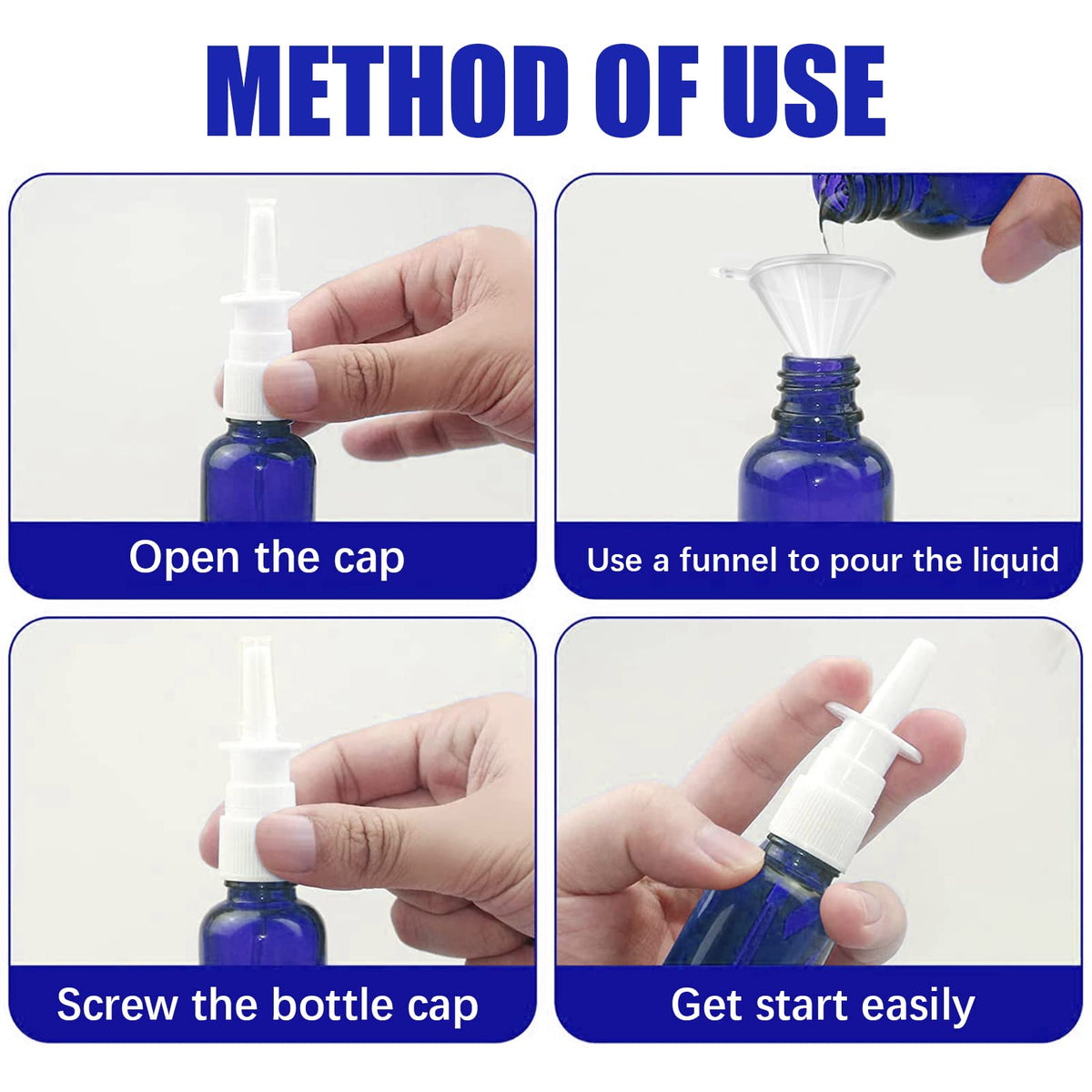 Cupohus bottle fitted with protective cap and safety clip to prevent accidental leaks