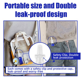 Cupohus bottle shown in hand for scale, demonstrating compact travel-friendly size