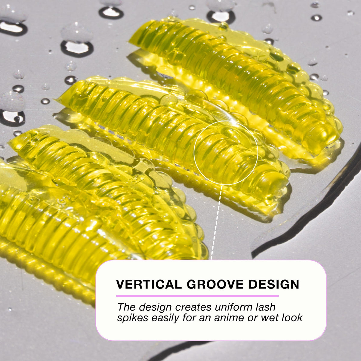 CURACORO close-up of shield channels demonstrating precise lash separation