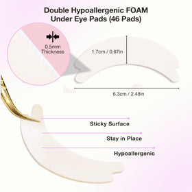 CURACORO curved eye pad positioned under a model eye to show fit and skin protection benefit